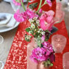 bieżniki cekinowe w kolorze czerwonym
